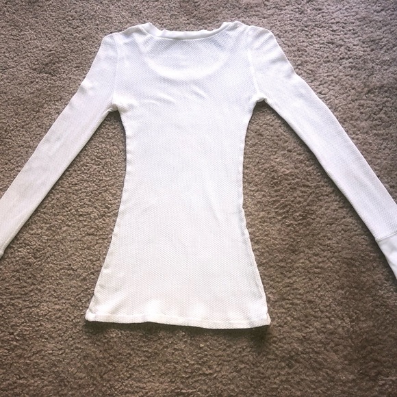 Free People Rare Damsel Cuff Cream Colored Thermal Top S - Picture 8 of 13